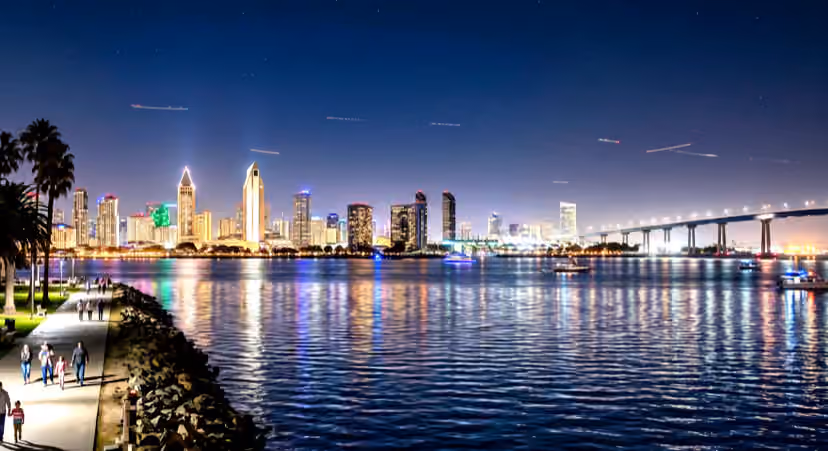 San Diego skyline at night from Coronado, Chris Terry, Encore Images, San Diego